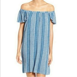 Everly Stripe Off the Shoulder Dress